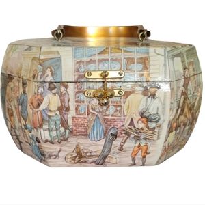 Anton Pieck Octagon Vintage Purse Handbag Colonial Scene